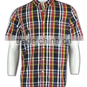 2015 Hot Sell Wholesale High Quality Red and Black Color Flannel Shirts Men thumbnail-2