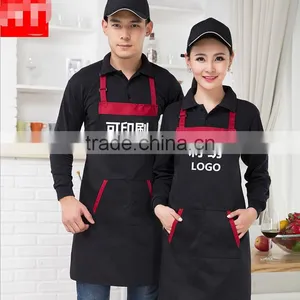 Wholesale Shopping Guide Advertising Promotions Polyester-cotton Aprons Custom Catering Fast Food Restaurant Work Aprons Hanging thumbnail-2