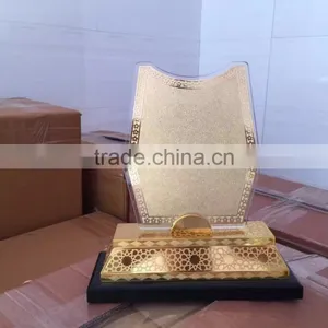 2017 New Design Black Acrylic Metal Gold Plated Trophy With Metal Wooden Base JKC-014 thumbnail-2