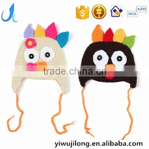 2017 Fashion Cute Turkey Animals Shape Crochet Acrylic Soft Ear Cover Baby Beanie Hat thumbnail-1