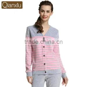 Logo Printed Dissimilarity Qianxiu Cozy Winter Cotton Lady Sleepwear thumbnail-1