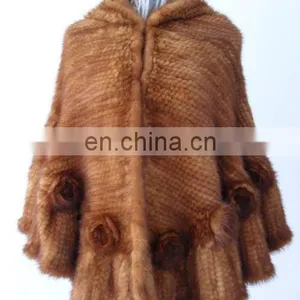 China Supplier Natural Mink Fur Poncho thumbnail-1