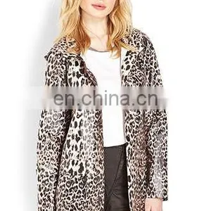 2015 Latest Fashion Guang Zhou Custom Coat,Leopard Print Raincoat Jacket thumbnail-1