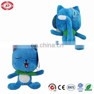 Sleep Cat Tail Blue Soft Plush Toy Stuffed Keychain With Sucker thumbnail-1