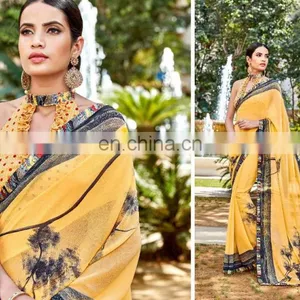 Designer Printed Georgette Saree. thumbnail-2