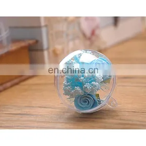 5 PCS Transparent Christmas Ball Hollow Plastic Sphere Ball Shaped Eternal Flower Ball Wedding Gift thumbnail-2