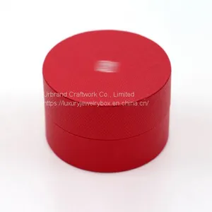 Round Texture Paper Ring Box Red Tube Ring Jewelry Packaging Box With Custom Logo thumbnail-3