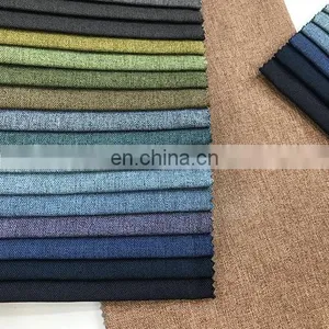 High Quality Upholster 100% Polyester Woven Trending Products Coating Sofa Linen Look Fabric thumbnail-2