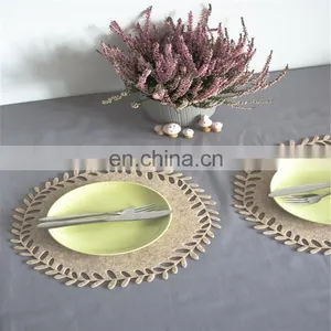 Gray Floral Placemats Wreath Felt Mat Table thumbnail-6