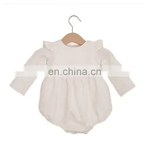 Infants & Toddler Clothes Full Sleeve Ruffle Princess Baby Girls Linen Romper thumbnail-3