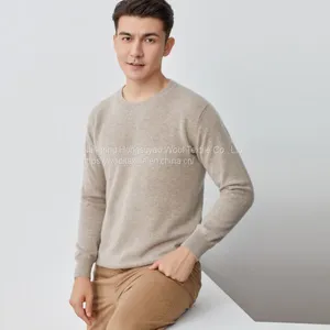 Mens Round Collar Pure Knitted Wool Wholesale Cashmere Sweater Jumper thumbnail-1