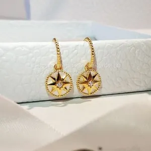 Octagonal Compass Shell Earrings thumbnail-2