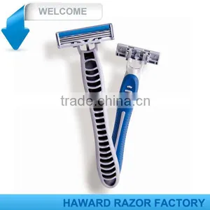 D317L Hot Sell Triple Blade and ABS Plastic+Rubber Handle Shaving Razor thumbnail-3