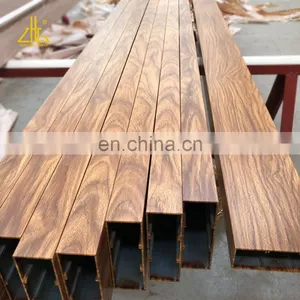 Wood Grain Aluminum Tube,Powder Coating Aluminum Profile,OEM Wood Grain Extrusion thumbnail-1