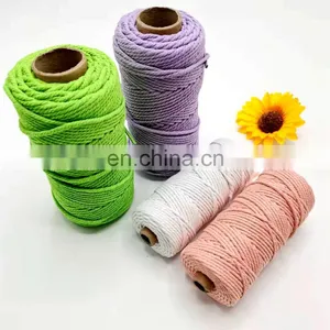 Twisted Type Braided Single Strand Cotton Rope Cord Braided 6mm thumbnail-4