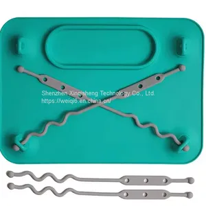 DROP Proof Custom Non-Slip 8.5 x 11 in Silicone Suction Placemat Baby Toy Mat Green Blue Pink Suction Silicone Placemat for Baby thumbnail-3