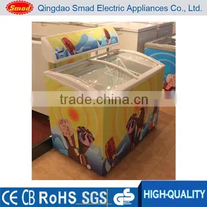 300L Ice Cream Freezer Glass Door Freezer Display Freezer thumbnail-1