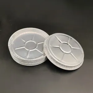 Disposable 9.9 Inch Aluminum Foil Pizza Pan 950ml Round Baking Tray for Oven or Takeout thumbnail-2