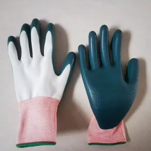 White Polyester 13 Gauge Knitted Physical Pressed Latex Palm Coated Work Gloves thumbnail-1