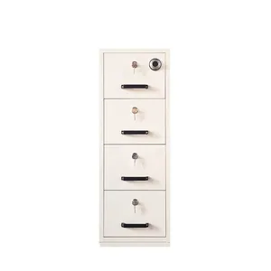 2 3 4 Drawers Steel Fireproof Safe Cabinet Vertical Steel Filing Cabinet thumbnail-4