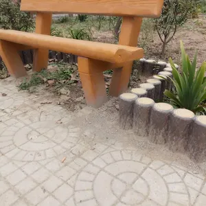 Faux Wood Cement Stools, Cement Faux Wood Seats, and Park Leisure Cement Faux Wood Backrest Seats thumbnail-3