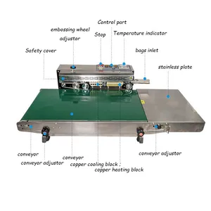 MO-QDMECH Continuous Band Sealer Automatic BZ049 Bag Sealing Machine FR-770 Conveyor Sealer 0-21m/min Food Packing thumbnail-2