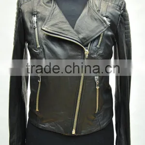 Fashion Latest Design Leather Sheep Leather Jacket thumbnail-1