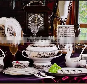 56 Pcs Useful Ceramic Round Dinner Plate thumbnail-1