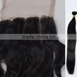 7A Wholesale Virgin Hair Invisible Knots Silk Base Closure Cheap Stock Silk Base Closure Three 3 Part Silk Base Lace Closure thumbnail-1