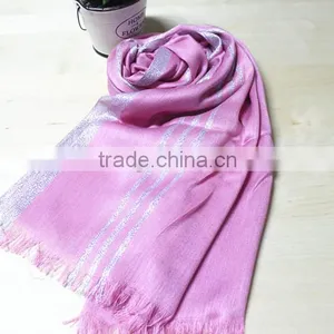 Fashionable Polyester Cotton Gold Thread Square Scarf Infinity Scarf thumbnail-2