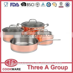 DW 3ply Copper Cookware Set for Wholesale thumbnail-3