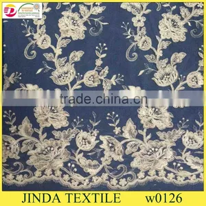 2015 High Quality Embroidery Wonderful Style French Lace Fabric for Wedding Dress thumbnail-3