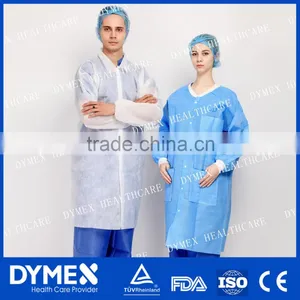 Disposable Nonwoven Fabric Knit Collar Lab Coats thumbnail-3