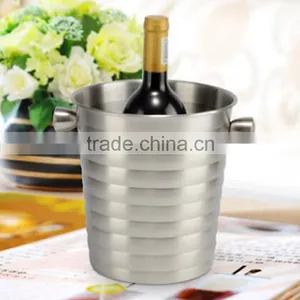 Custom Small Stainless Steel Ice Bucket and Tongs- Double Wall Beer Ice Bucket With Opener Wholesale thumbnail-3