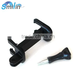 Dual Connector Camera Adapter 1/4"-20 Screw Spring Clip Mount Bracket for Tripod Monopod thumbnail-1