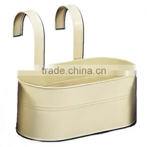 Painted Double Handles Metal Flower Pot thumbnail-1