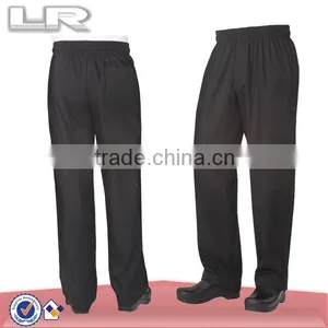 LR Basic Baggy Zipper Fly Black Chef Pants thumbnail-1