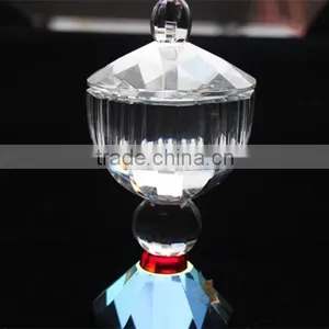 New Product Crystal Glass Sugar Bowl With Lid Table Decoration thumbnail-1