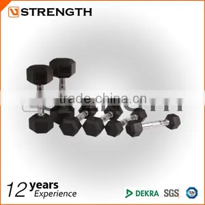 Fitness Weightlifting Hex Rubber Dumbbell thumbnail-1