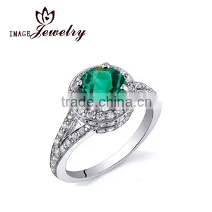 Bright 925 Sterling Silver Round Gemstone Prong Setting Ring thumbnail-1