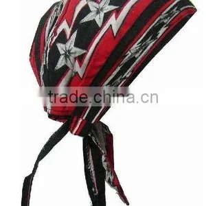 Cotton Mens Outdoor Printed Pirate Bandana Hat thumbnail-1