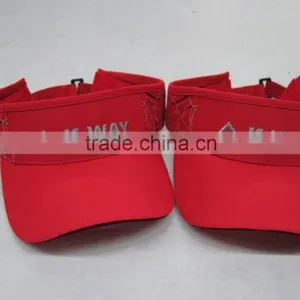Fashion Red Custom Embroidery Sun Visors Wholesale thumbnail-6