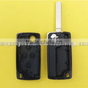 Hot 4 Buttons Flip Key Shell for Peugeot 307 Without Battery Place no Logo thumbnail-5