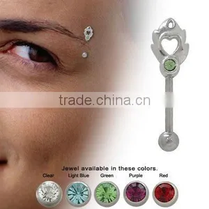 Crystal Eyebrow Ring Body Piercing Jewelry thumbnail-1