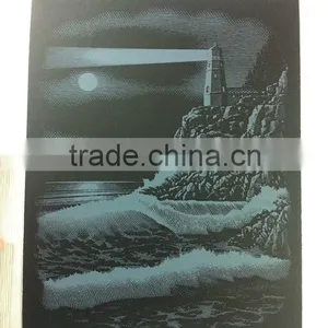 Lighthouse Print Engraving Card/Scratch Art Foil Paper/foil Card/Scratch Foil Paper Engraving Art Quilling Art Paper thumbnail-1