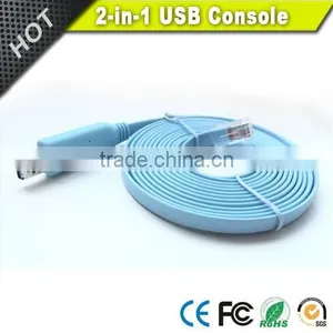 Classical Blue FTDI Micro Usb+USB to RJ45 Console Cable for Cisco Router thumbnail-1