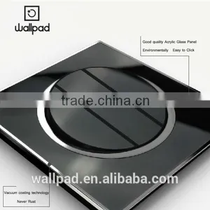Best Selling Wallpad Black Waterproof Acrylic Glass 110~250V EU UK 3 Gang 2 Way Electric Power Supply Push Press Button Switch thumbnail-4