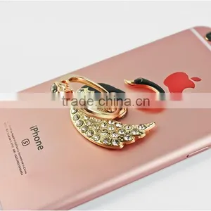 Samco Luxury Crystal Swan Universal 360 Degrees Ring Grip/Stand Holder for Any IPhone, Galaxy and Smartphones/Tablet Device thumbnail-5