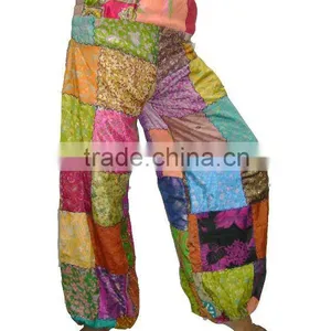 2719 Silk Sari Vintage Sari Patch Dress Trouser Magic Skirt Dress Women Dress Women Trousers Ladies Trousers thumbnail-1