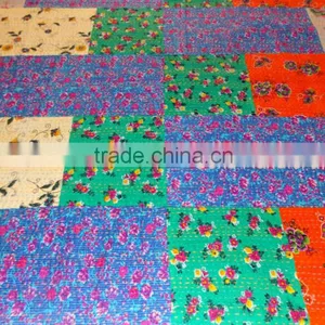 Handmade Patchwork Kantha Bedspread Printed Kantha Quilt Queen Size Made By Artisians of India Printed Patches With Hand Kantha thumbnail-4